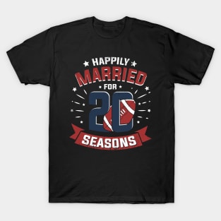 Married For 20 Years American Football Couple Gift T-Shirt